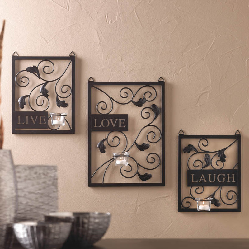 Andover Mills Live Love Laugh 3 Piece Black Wall Décor Set Live Love Laugh 3 Piece Black Wall Décor Set