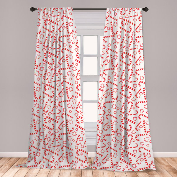 East Urban Home Ambesonne Candy Cane Window Curtains Illustration