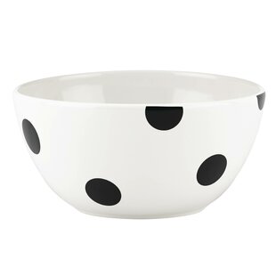 Set 4 Large 24oz Assorted Color Polka Dots Porcelain Soup Cereal Bowls 