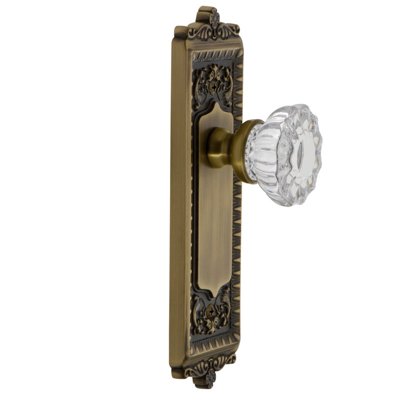 Single Dummy Grandeur Grande Victorian Plate with Versailles Crystal Knob Vintage Brass