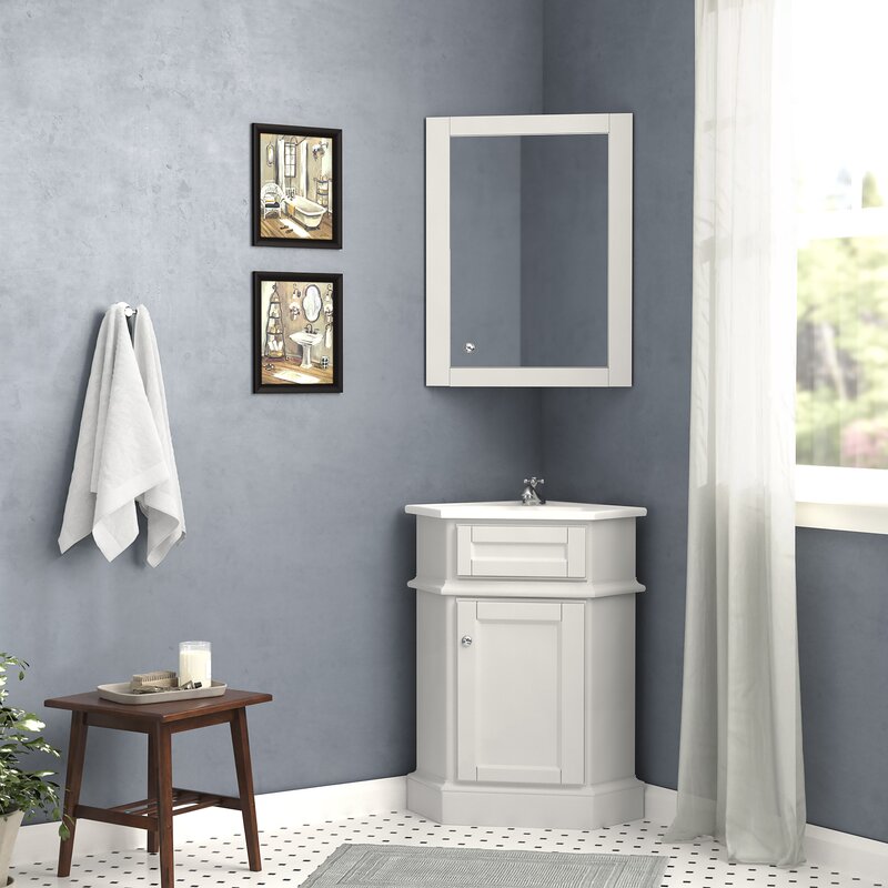 Red Barrel Studio Ensemble De Meuble Lavabo Pour Salle De Bain Simple 27 Po Avec Miroir Rocher Et Commentaires Wayfair Ca