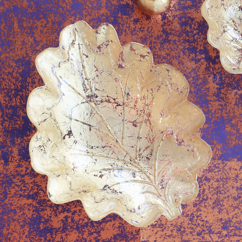 Vietri Glass Abstract Glam Decorative Bowl In Gold Wayfair