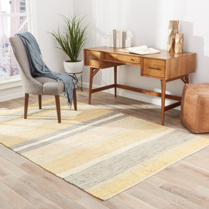 Melounta Hand-Loomed Yellow/Gray Area Rug