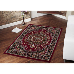 Paterson 3 Piece Dark Red Area Rug Set