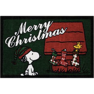 PEANUTS® ‘MERRY CHRISTMAS’ 18-IN X 30-IN NOURISON NAVY ACCENT RUG 