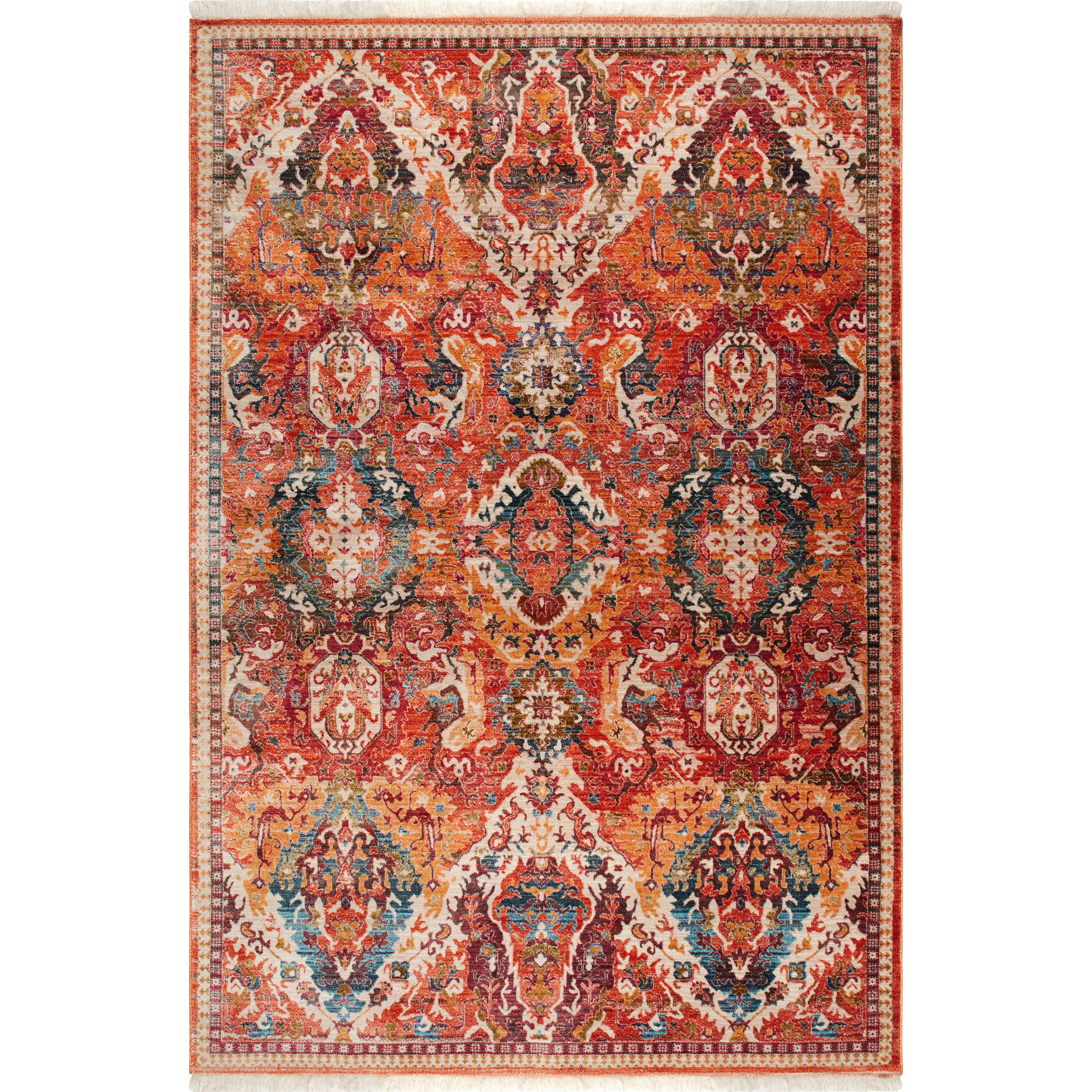 Elle Home Stratford Ikat Red Orange Blue Area Rug Wayfair