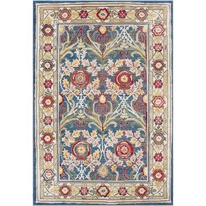 Arbouet Traditional Floral Navy/Cream Area Rug