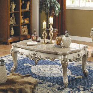 Taconite Marble Top Wooden Coffee Table by Astoria Grand Best