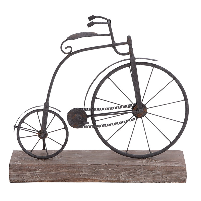 Trent Austin Design Textured Iron And Fir Decorative Bicycle