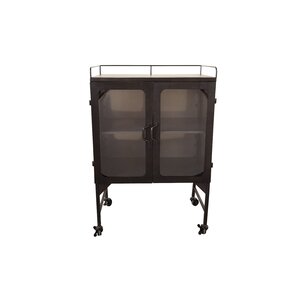 Kanan Metal and Glass Cabinet Bar Cart