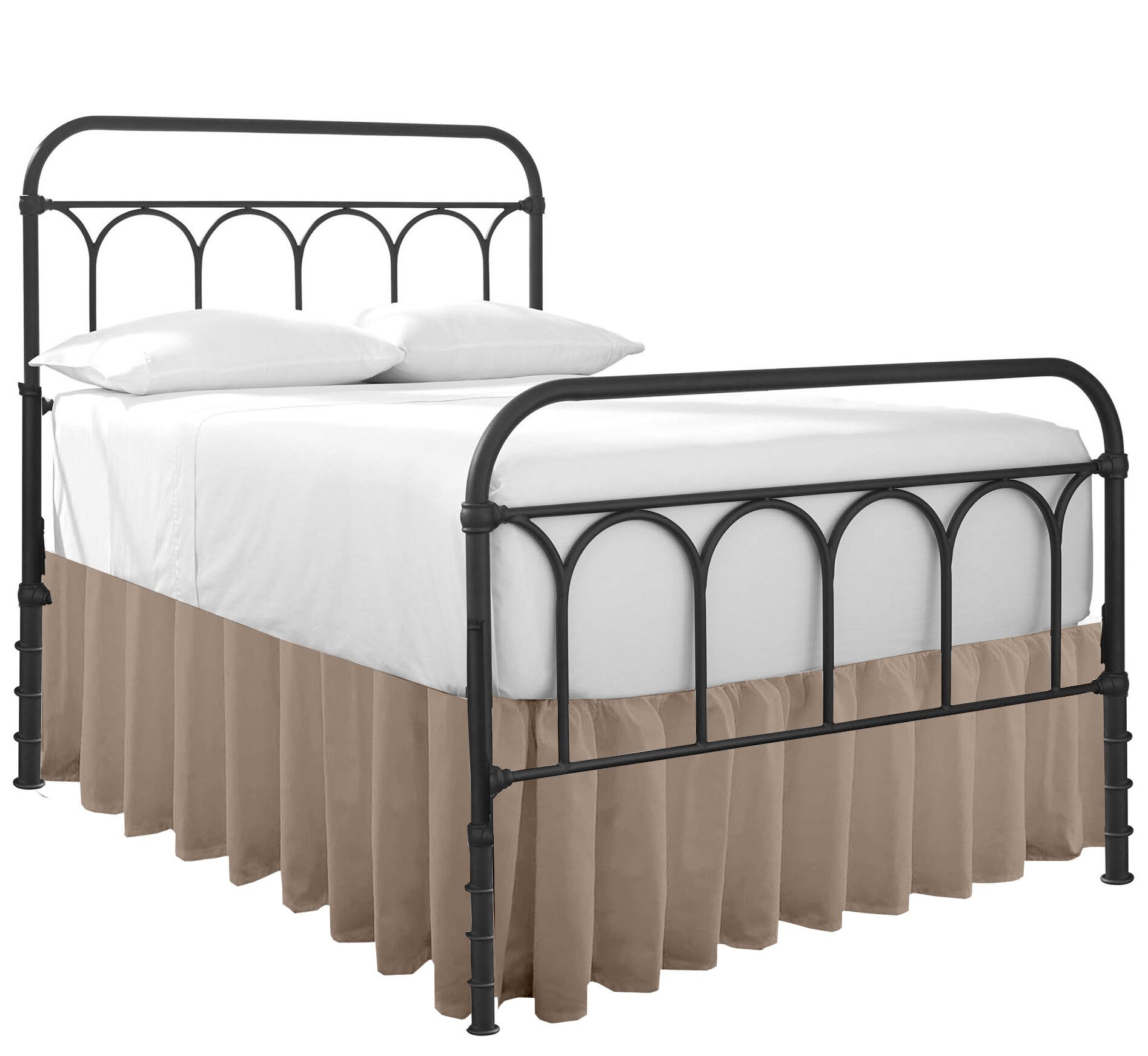 August Grove® Ruffled Bed Skirt -Dust Ruffle With Split Corner, 100%  Microfiber Split Corner Bed Skirts,Wrinkle,Fade Resistant-Dust Ruffle With  Platform | Wayfair