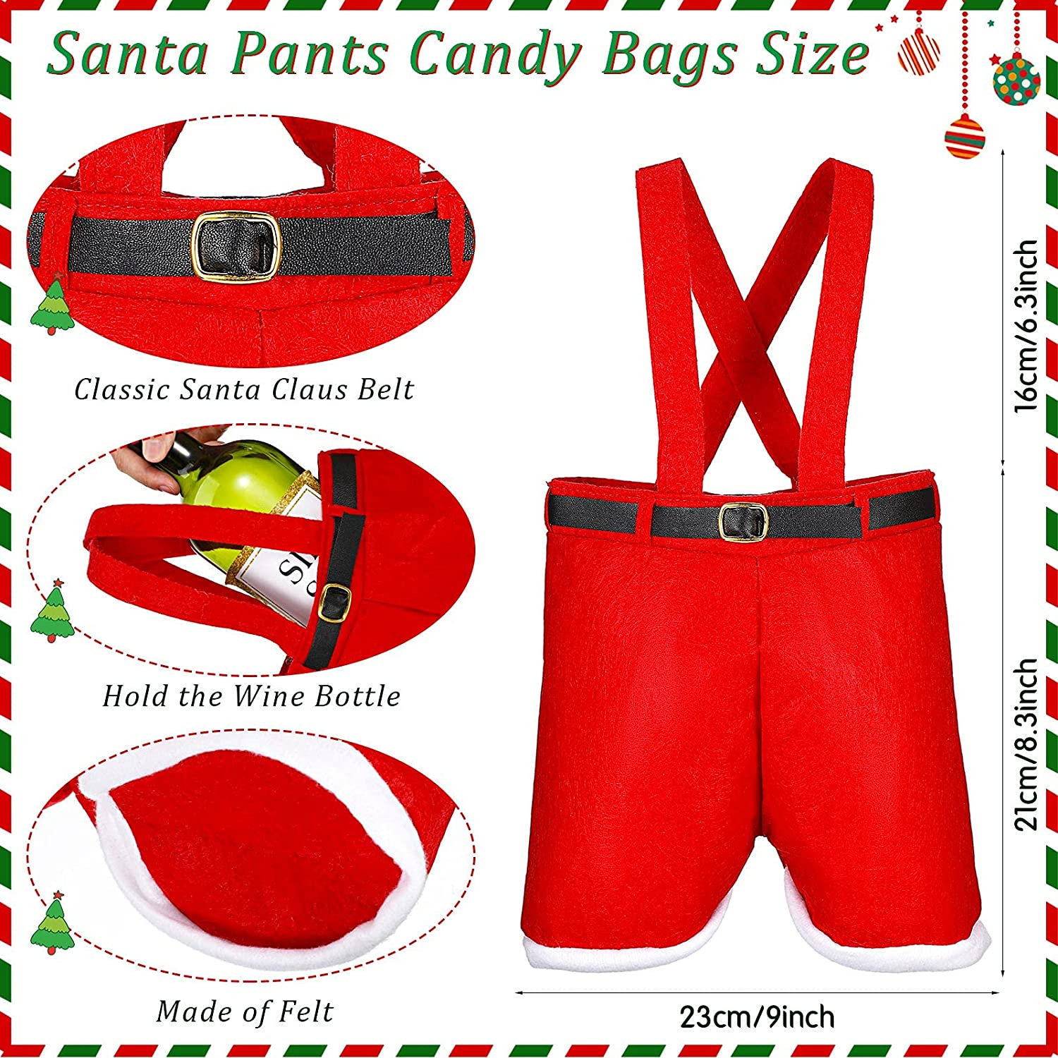 Santa Pants Christmas Candy Bags Wine Stocking Bottle Gift Bag Xmas Decoration 
