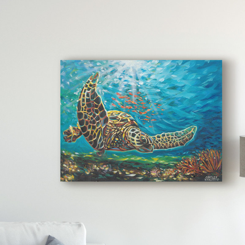 East Urban Home Deep Sea Swimming I Acrylic Painting Print On