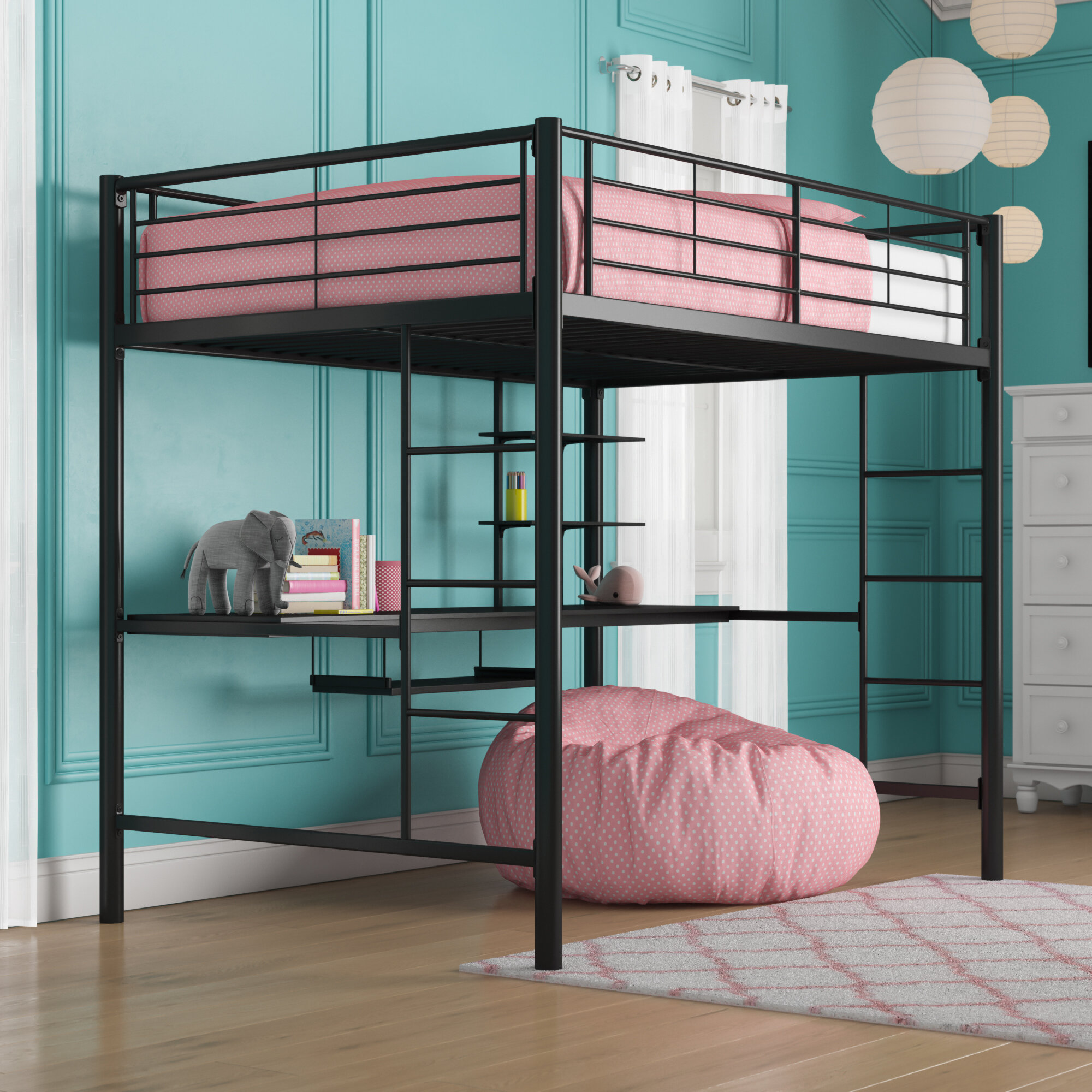 Viv Rae Maurice Full Loft Bed With Desk And Bookcase Reviews