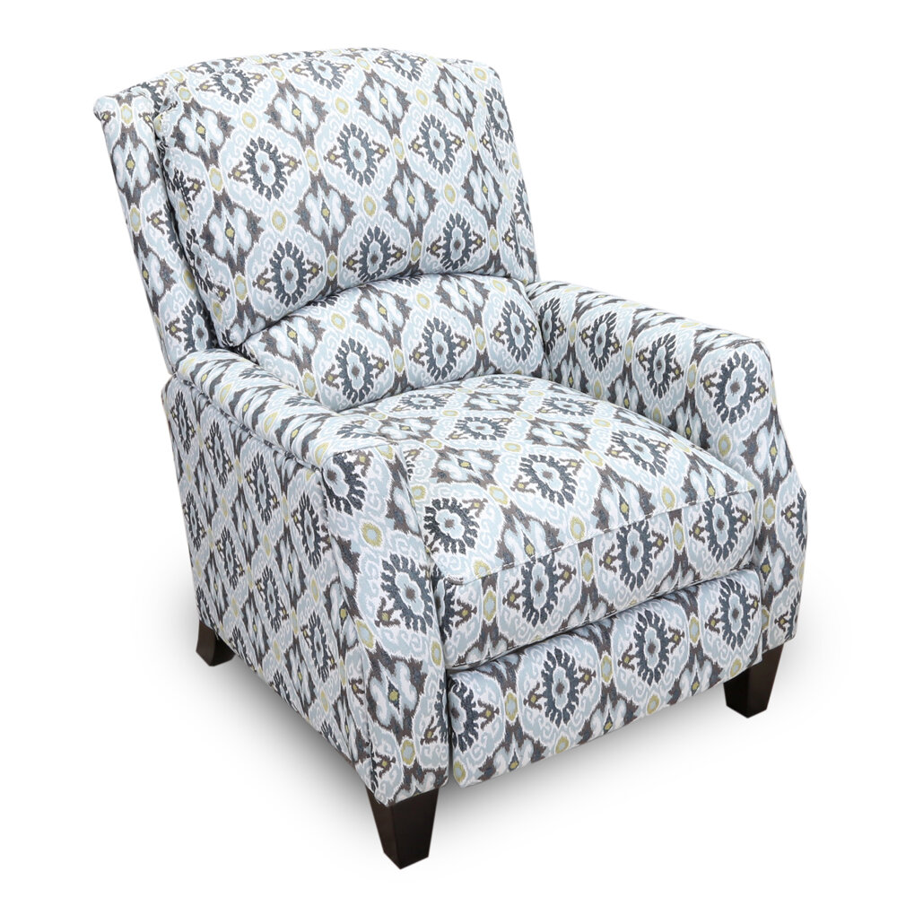 blue pattern recliner