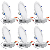 ETL Listed 6 Pack Dimmable Wafer Light 12W 5000K 900lm Canless Downlight ANC 6 inch 120V IC Rated LED Recessed Low Profile Square Panel Light ETL Listed 6 Pack Dimmable Wafer Light 12W 5000K 900lm Canless Downlight ANC 6 inch 120V IC Rated LED Recessed Low Profile Square Panel Light