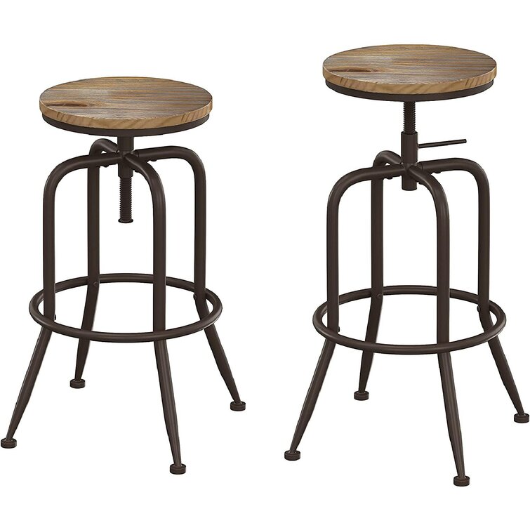 Industrial Bar Stool Counter Height Chair Kitchen Dining Footrest Vintage Seat