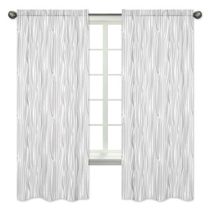 Stag Wood Grain Window Curtain Panels (Set of 2)