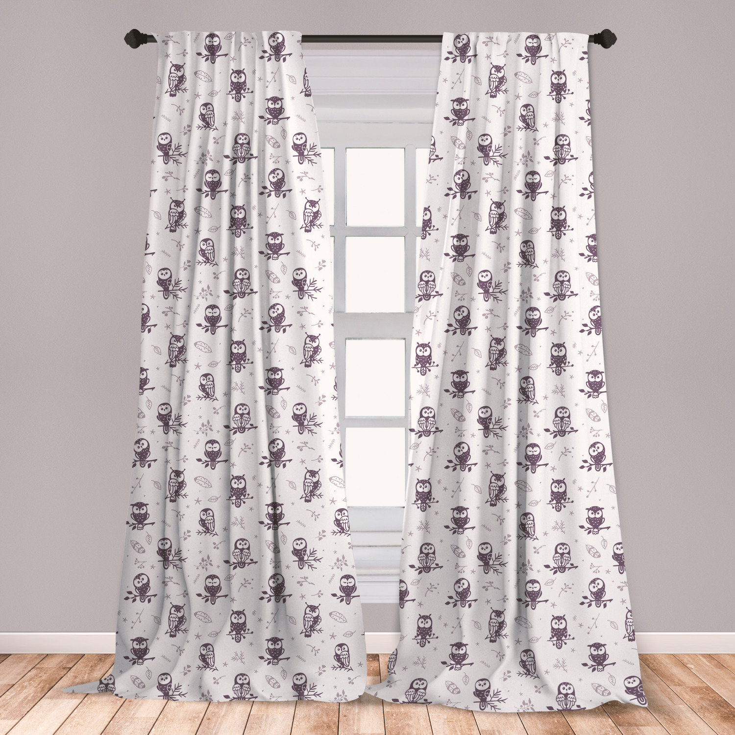 East Urban Home Owl Room Darkening Rod Pocket Curtain Panels Wayfair