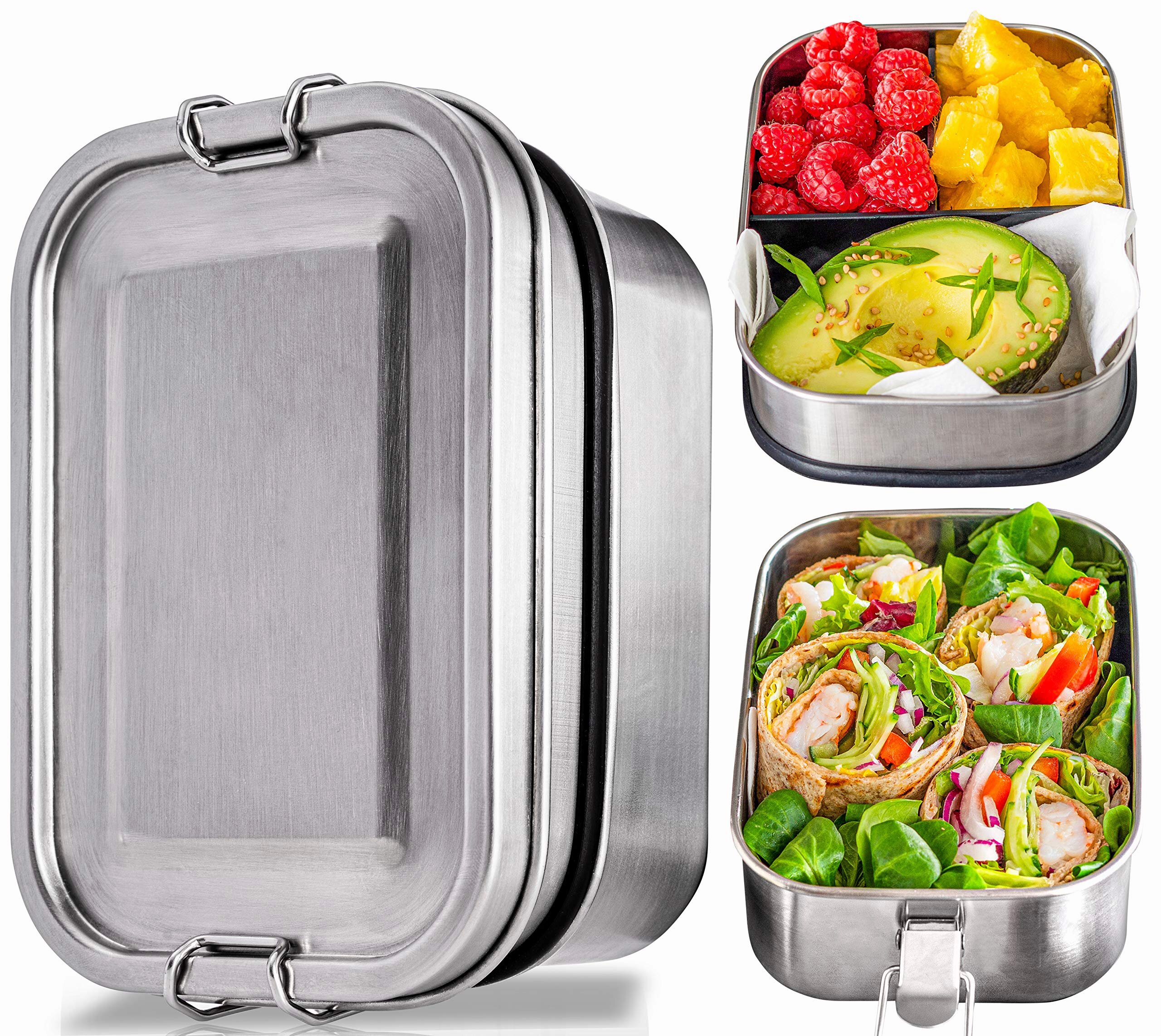 Reusable Box Food Storage Container Set Microwavable Lid Bento Home Lunchbox 
