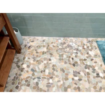 Pebble Tiles Beige & Black Mosaic wall floor tiles 1m2 perfect for backsplashes 