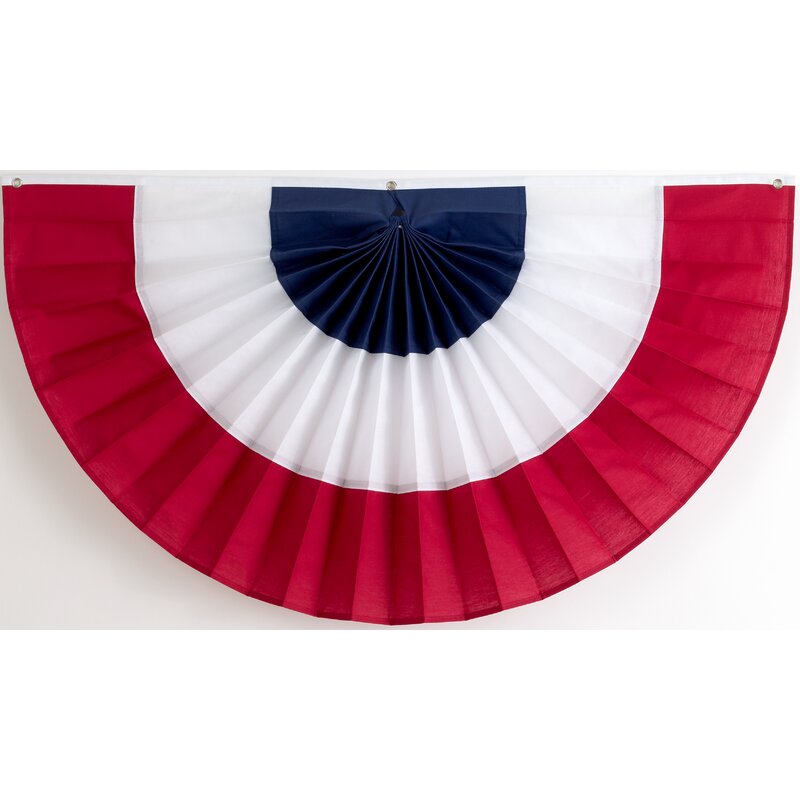 5 Stripe Red/White/Blue American Pleated Patriotic Flag Bunting