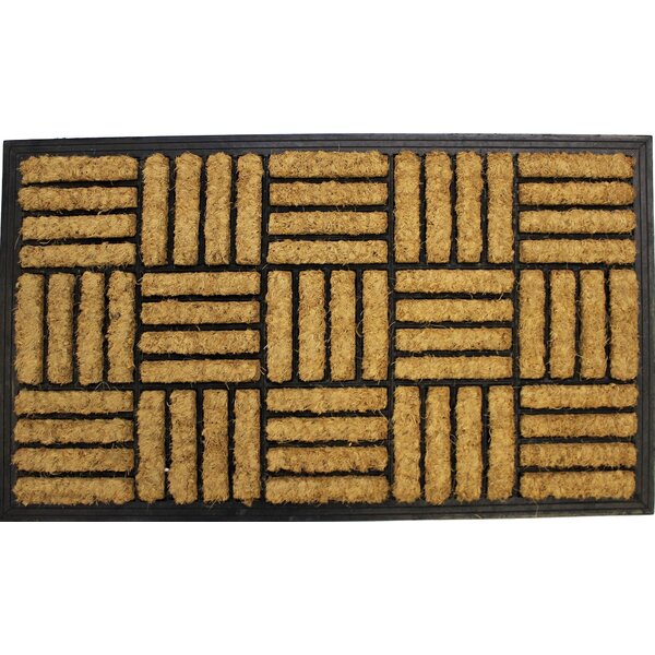 Criss Cross Coir Coco Rubber 30 In X 18 In Non Slip Outdoor Door Mat