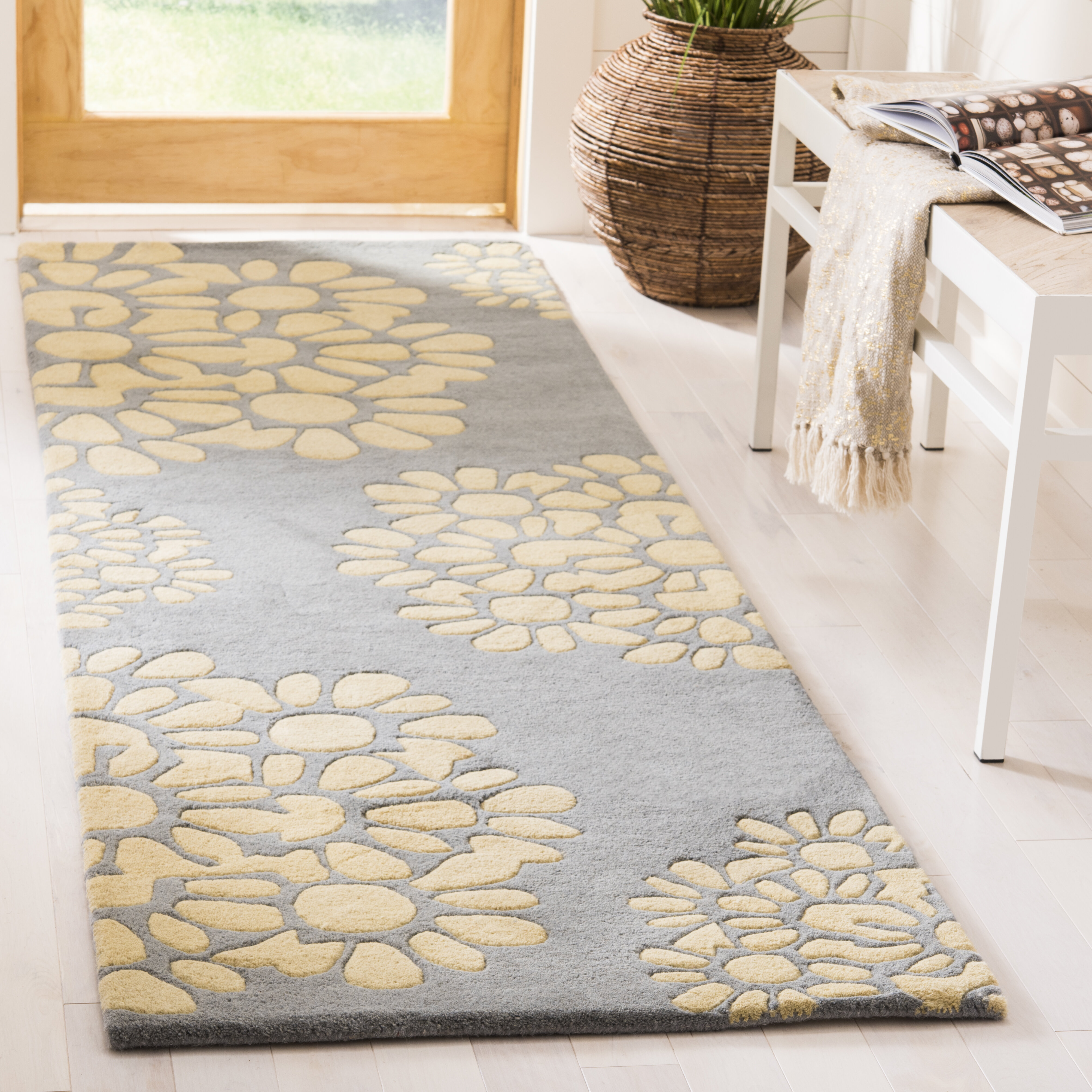 Martha Stewart Hand Tufted Cotton Gray Yellow Area Rug Reviews