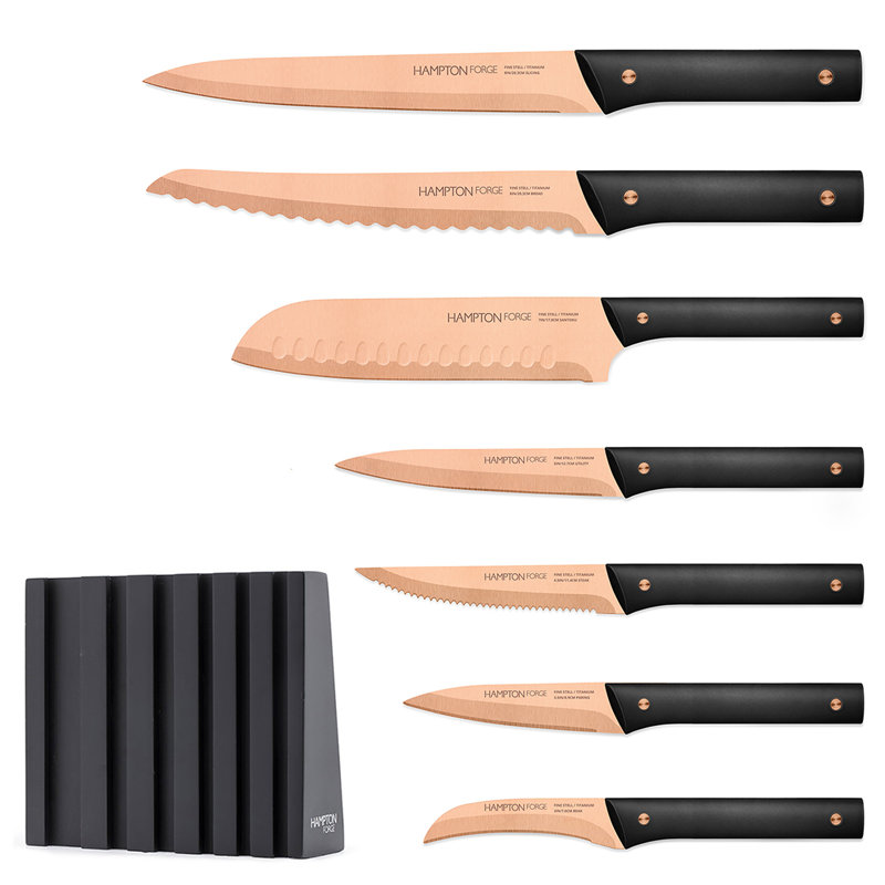 Hampton Forge Knight 13 Piece Block Knife Set 18 10 Titanium