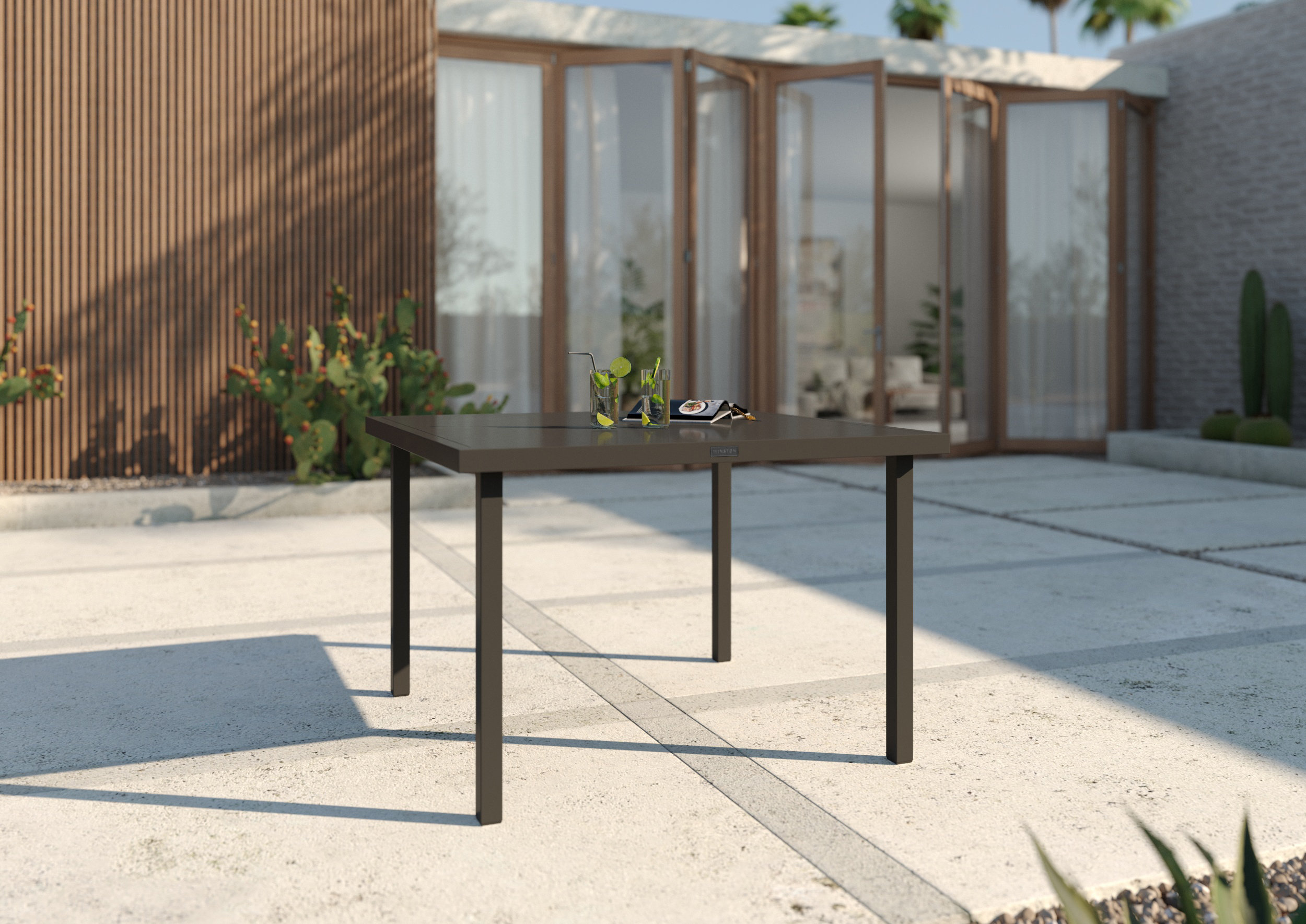 Winston Jasper Square Aluminum Dining Table Wayfair