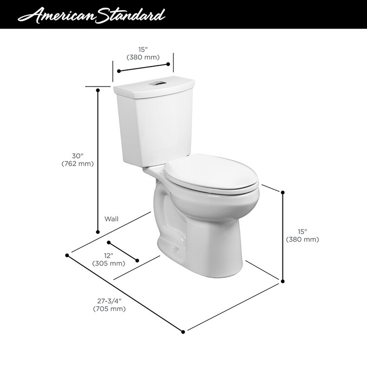 Bone American Standard 2889218.021 H2Option Siphonic Dual Flush Normal Height Round Front Toilet 2-Piece