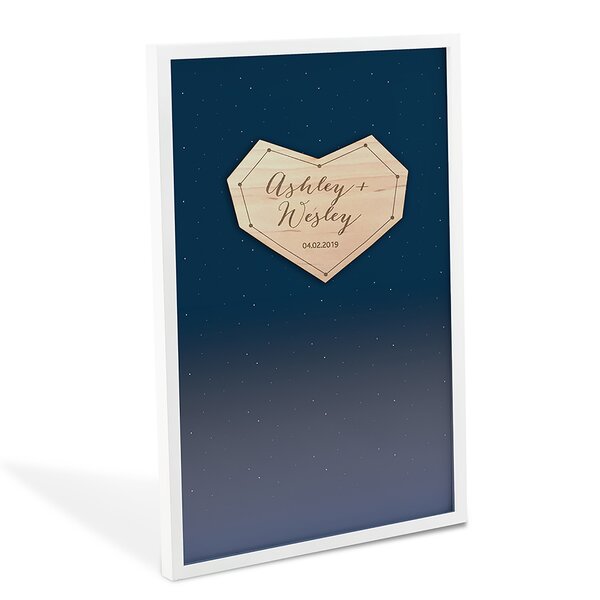 GLM Wedding Guest Book Alternative with Drop Top Wooden Hearts and Instructio... 