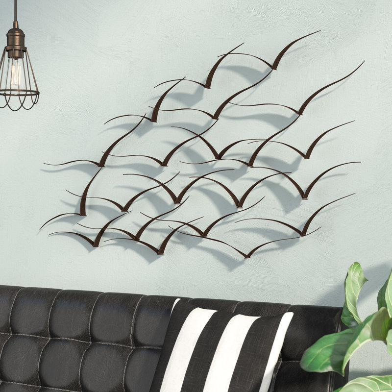 Trent Austin Design Handcrafted Flock Of Birds Metal Art Wall