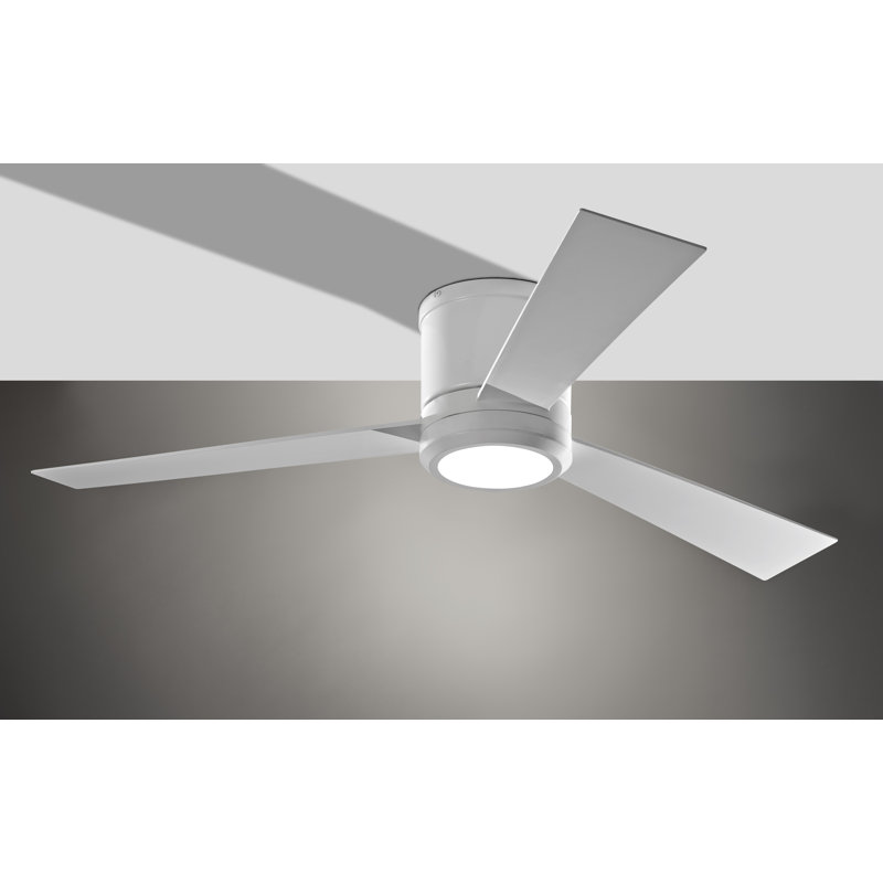 Laude Run 52 Nikhel 3 Blade Led Ceiling Fan With Remote 52 Nikhel 3 Blade Led Ceiling Fan