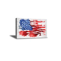 USA Born and Raised Black Framed Wall Art Print American Flag Home Decor 