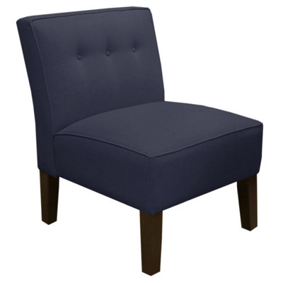 Alcott Hill Garden Slipper Chair Upholstery Twill Navy Alcott Hill Garden Slipper Chair Upholstery Twill Navy