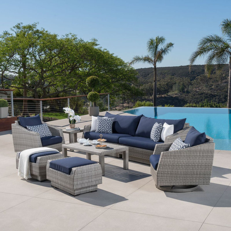 Wade Logan Johana 8 Piece Sofa Seating Group With Sunbrella Wade Logan Johana 8 Piece Sofa Seating