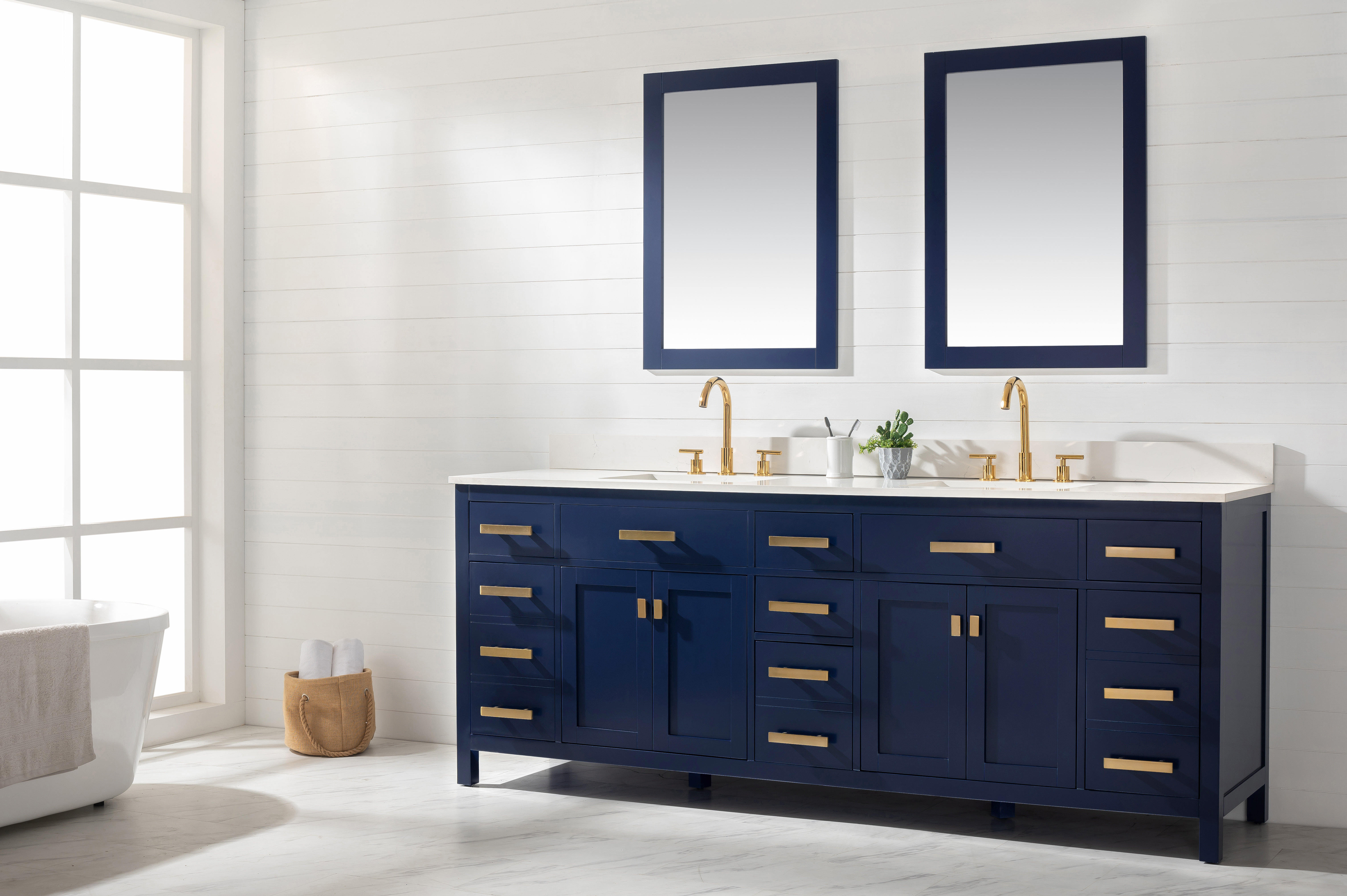 Breakwater Bay Oberlander 84" Double Bathroom Vanity Set & Reviews