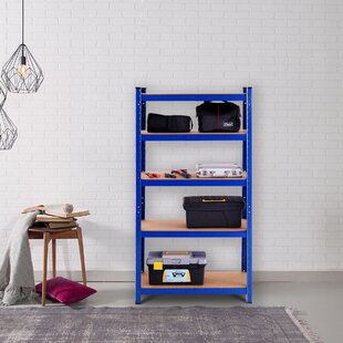 Tevis 60 H x 27.5 W x 12 D 5 Tiers Boltless Storage Shelf Goods Rack Rebrilliant Finish: Neptune Blue