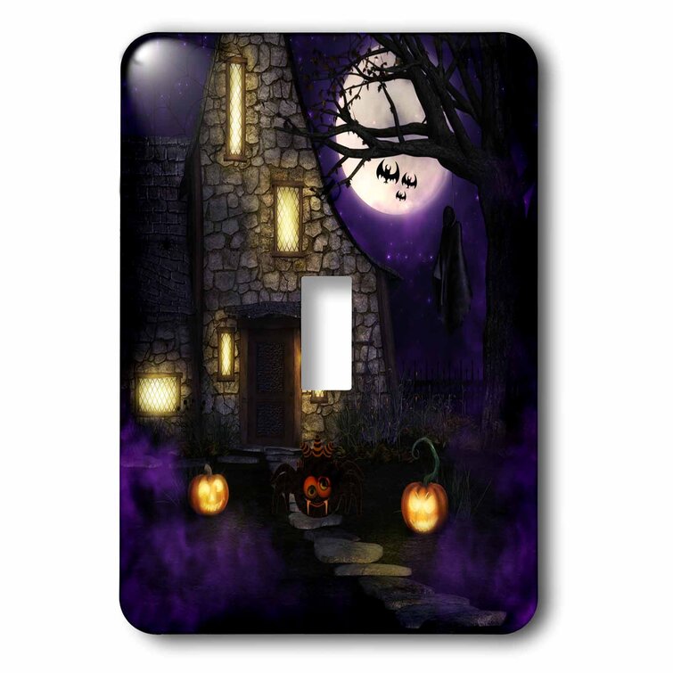3dRose Haunted Halloween House 1-Gang Toggle Light Switch Wall Plate ...