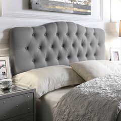 Details about   Headboard 54" Height Upholstered Linen Fabric Buttoned Floor Standing Bed Head 