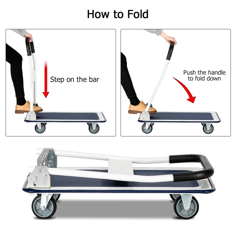 Ubesgoo 330 Lb Rolling Flatbed Platform Hand Truck Dolly Wayfair