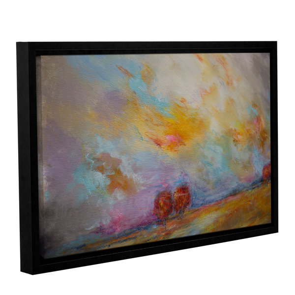 Latitude Run Abstract Sunset Framed Painting Print On Wrapped