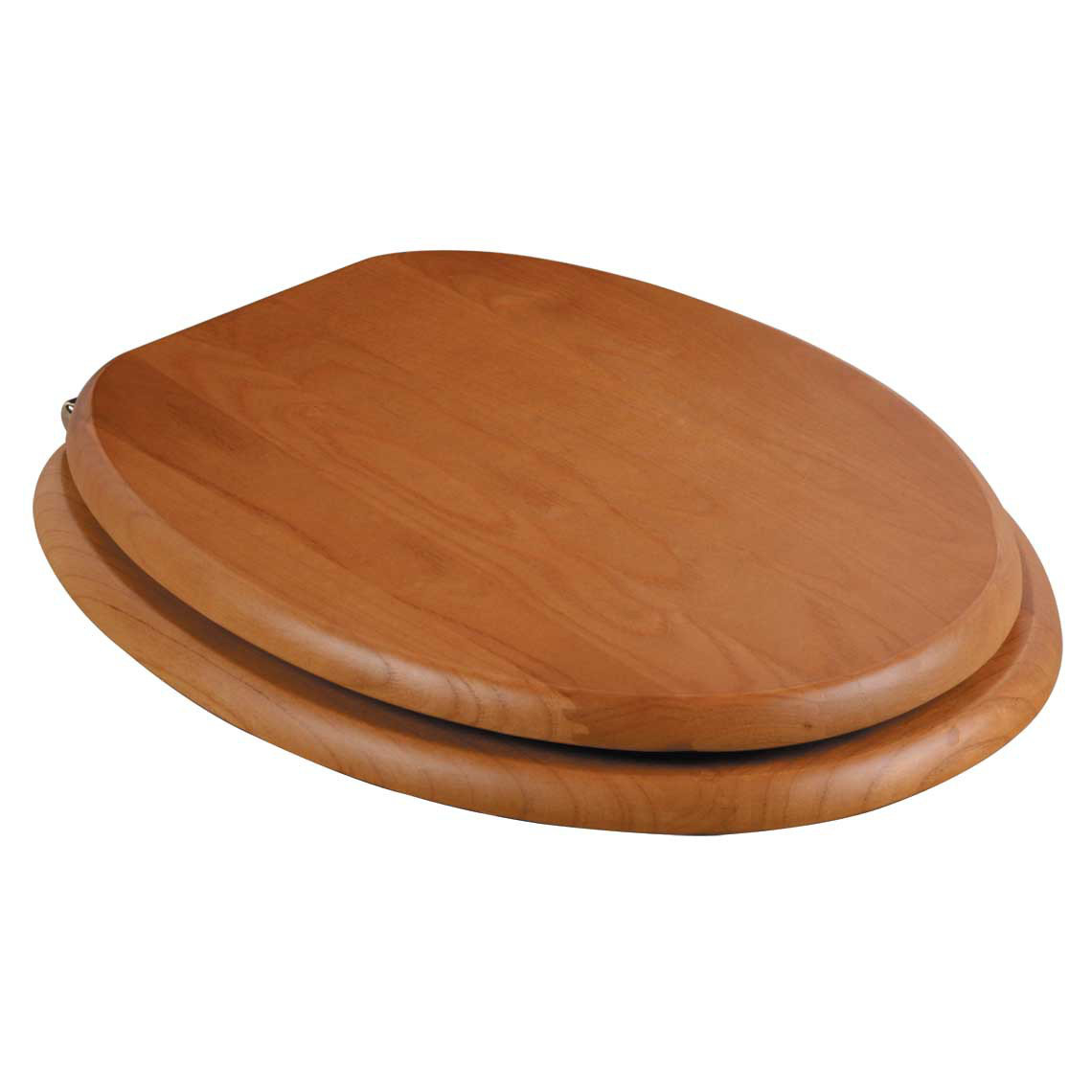 Elongated Veneer Wood Toilet Seat Closed Front 5 Solid Colors Black White Blue