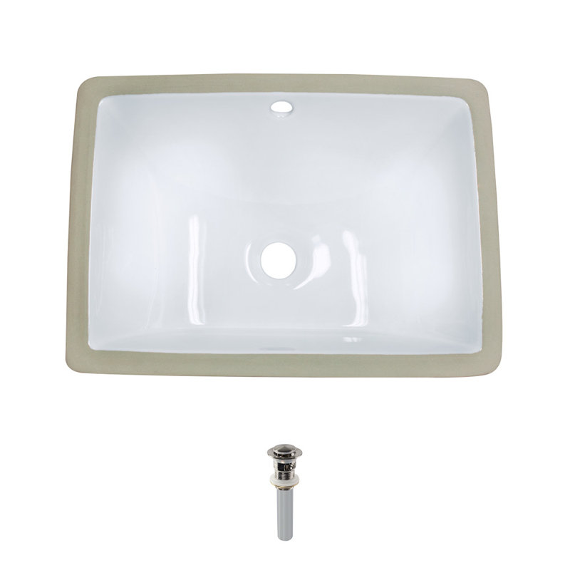 Mrdirect Ensemble Drain Rectangular Undermount Bathroom Sink With Overflow Wayfair