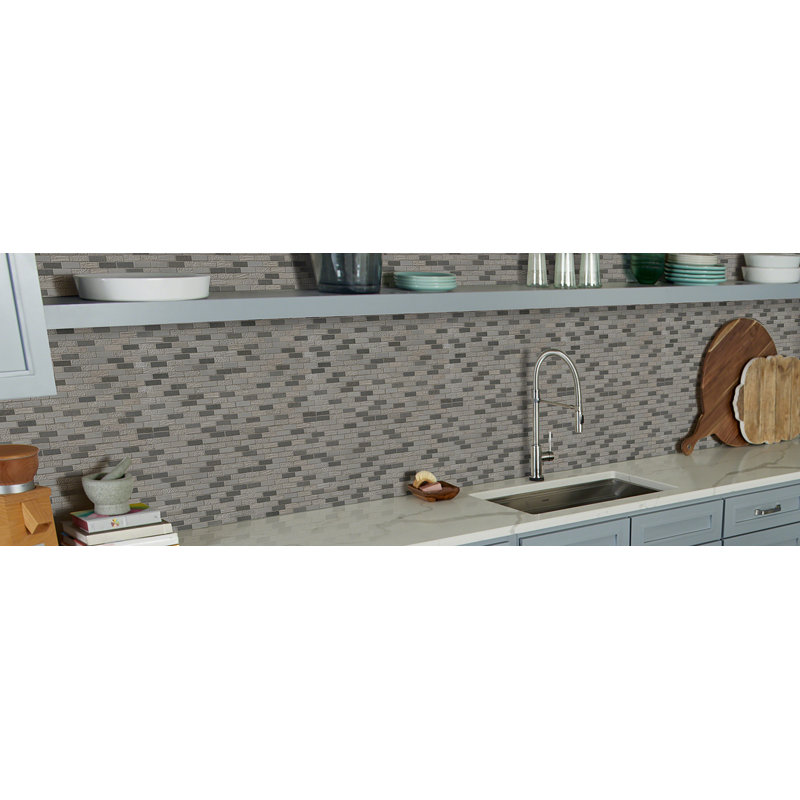 Msi Shale 0 62 X 2 Basalt Mosaic Tile In Blue Wayfair