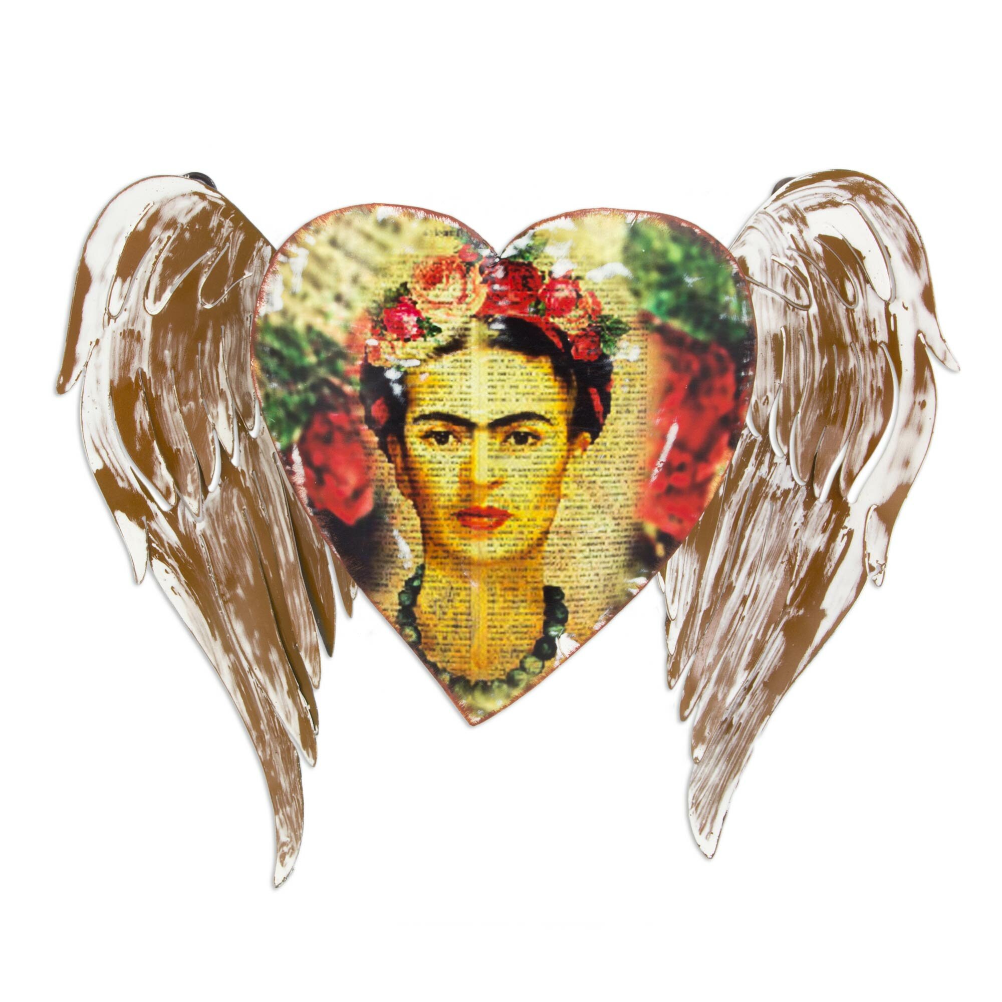 Bloomsbury Market Frida S Heart Takes Wing Artisan Crafted Heart Theme Frida Kahlo Sculpture Wall Decor Wayfair