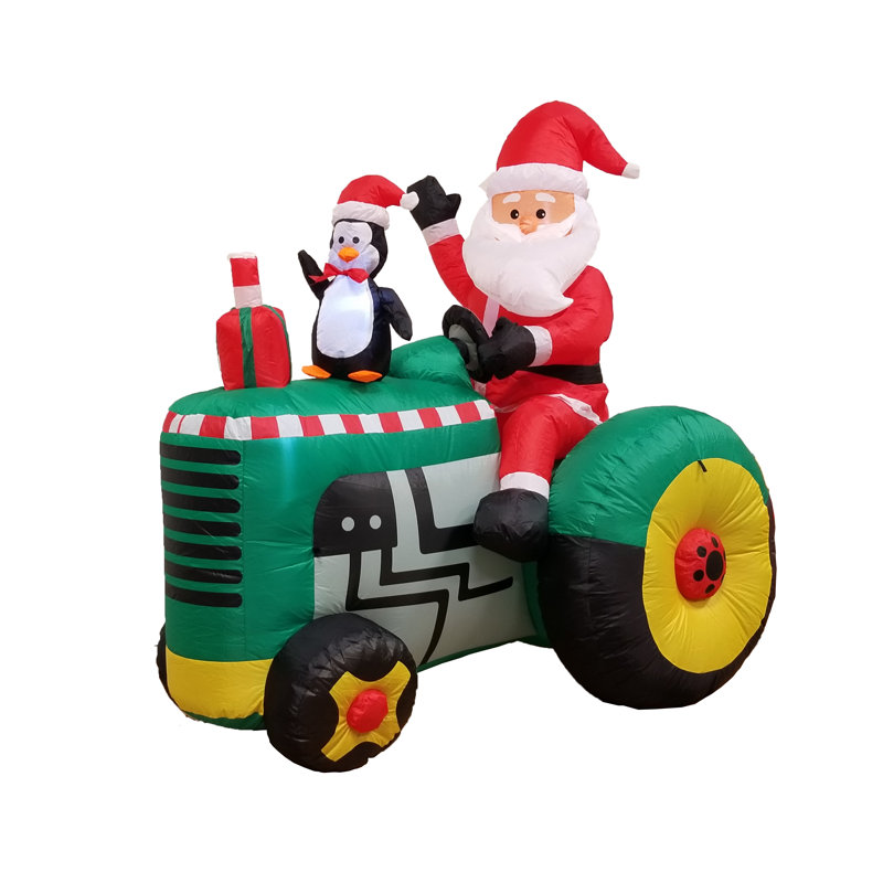 The Holiday Aisle Santa On Tractor Christmas Decoration Inflatable