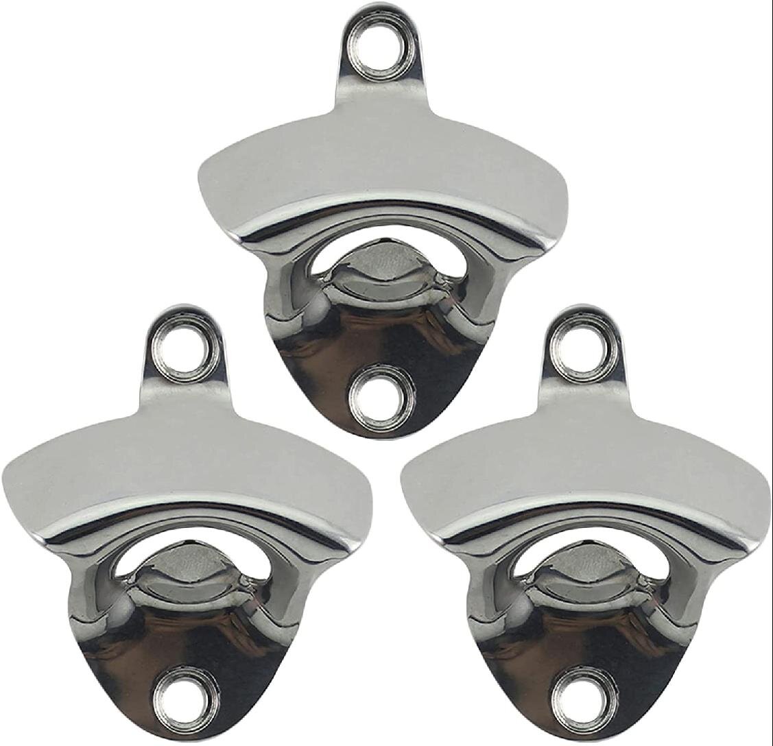 Stainless Steel Wall Mount Beer Bottle Cap Catcher,with 2 Mounting Screws,for Any Kitchen Home Bar or Garage Beer Bottle Cap Catcher Patio Deck