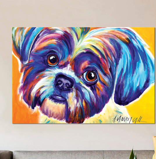 East Urban Home Lacey The Shih Tzu Painting Print On Canvas